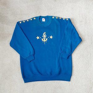 Nautical Motive embellished Sweatshirt Size XL